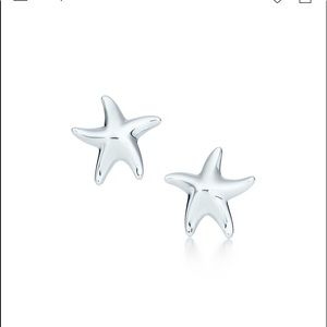 Authentic Tiffany & Co starfish earnings in sterling silver